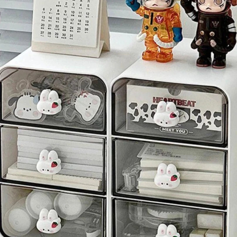 Clear Desktop Storage Box with Lid - Multi-Use Organizer for Desk & Vanity (2 Sizes)