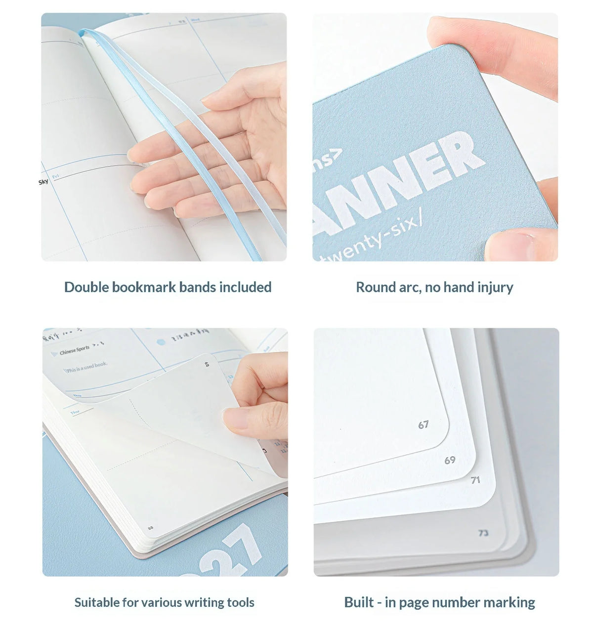 Planwith 2027 Daily Planner – 12-Month Weekly Agenda | Soft PU Cover, 180° Flat Open, 100gsm Paper | 12 Pastel Colors | Gift Box