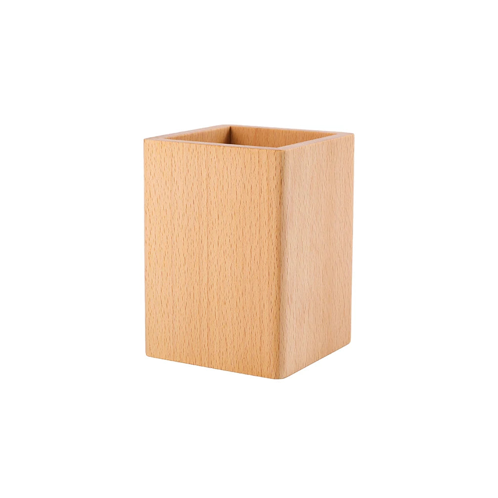 Handcrafted Wooden Pen Holder - Premium Desk Organizer in Walnut, Bamboo, Pine & Beech