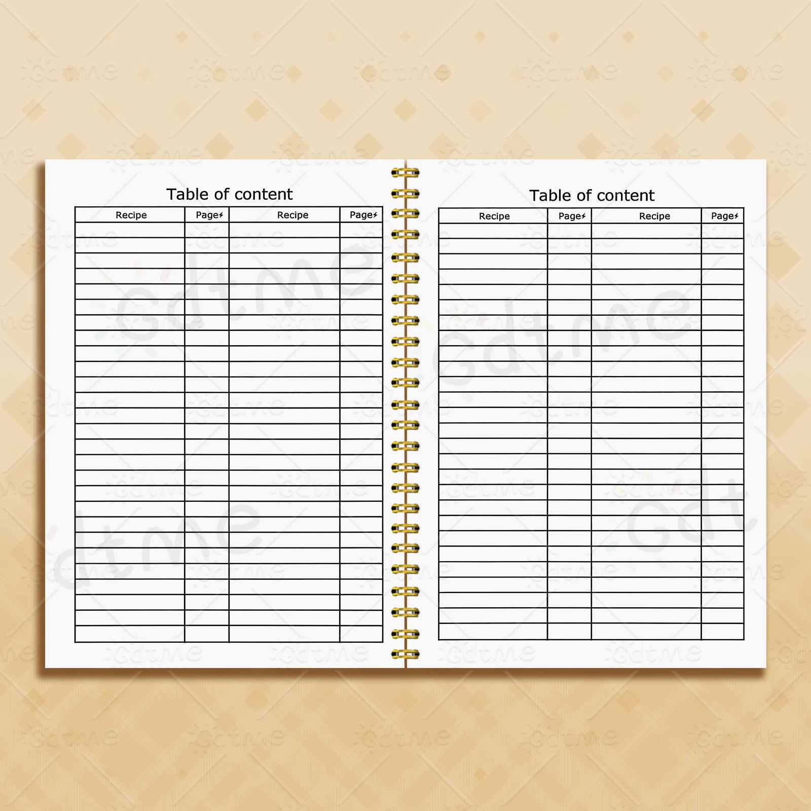 Recipe Notebook - Cute Kitchen Planner & Food Journal with Pastel Patterns (2 Designs)