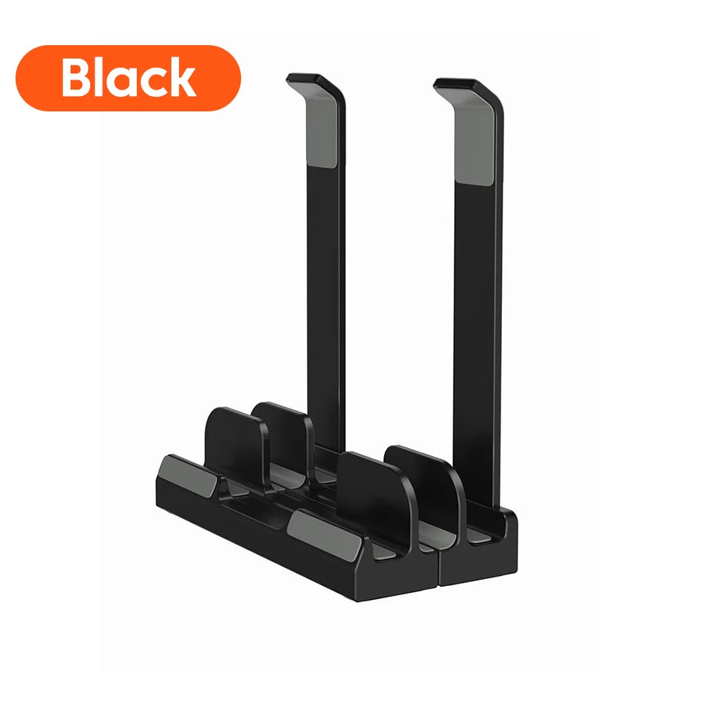 2-in-1 Foldable Laptop Stand & Vertical Storage Rack – Adjustable, Foldable | MacBook, iPad, Tablet & Phone