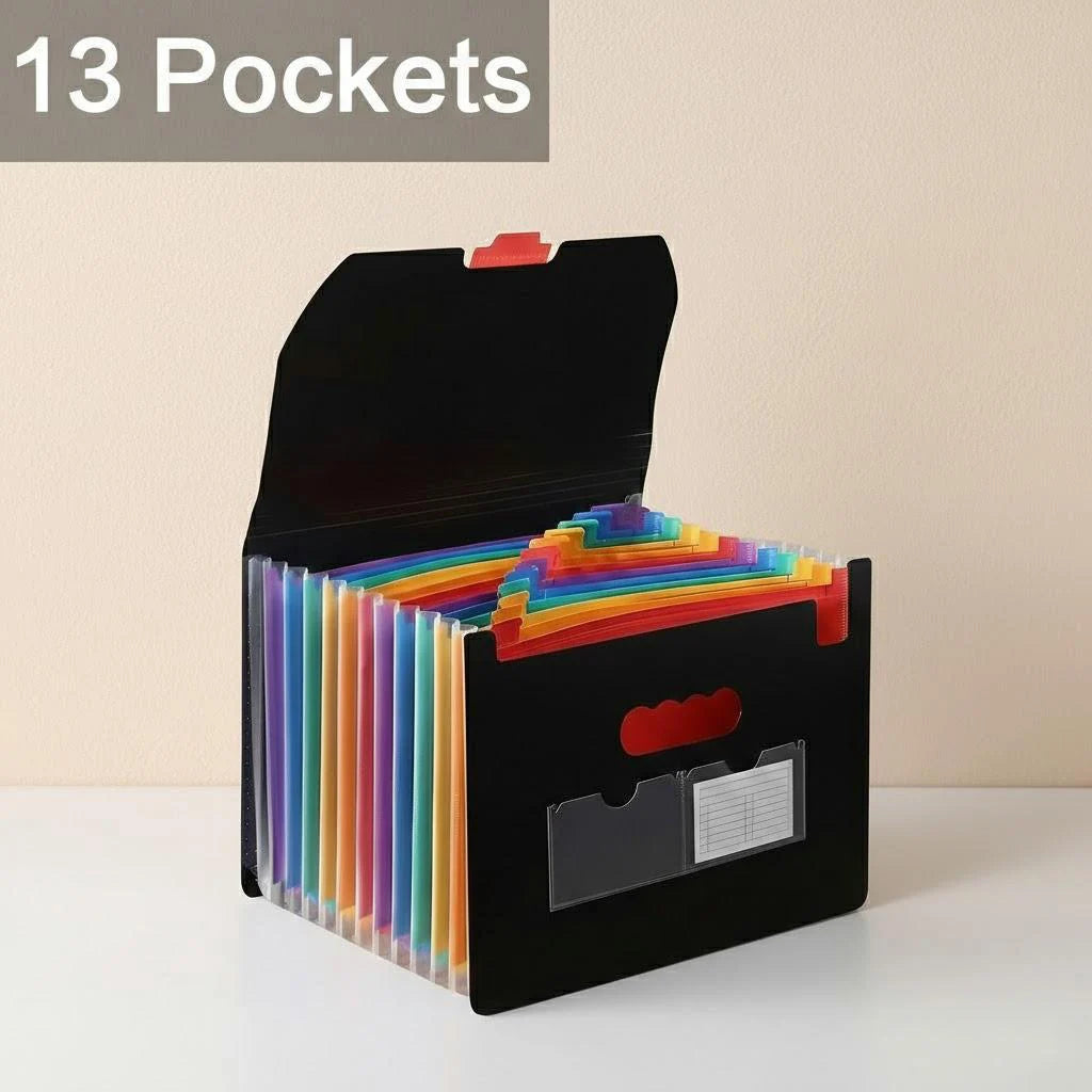 Accordion File Organizer - 13 or 25 Pocket Waterproof Document Storage Bag | Three-Side Sealed | Office, Home & Travel
