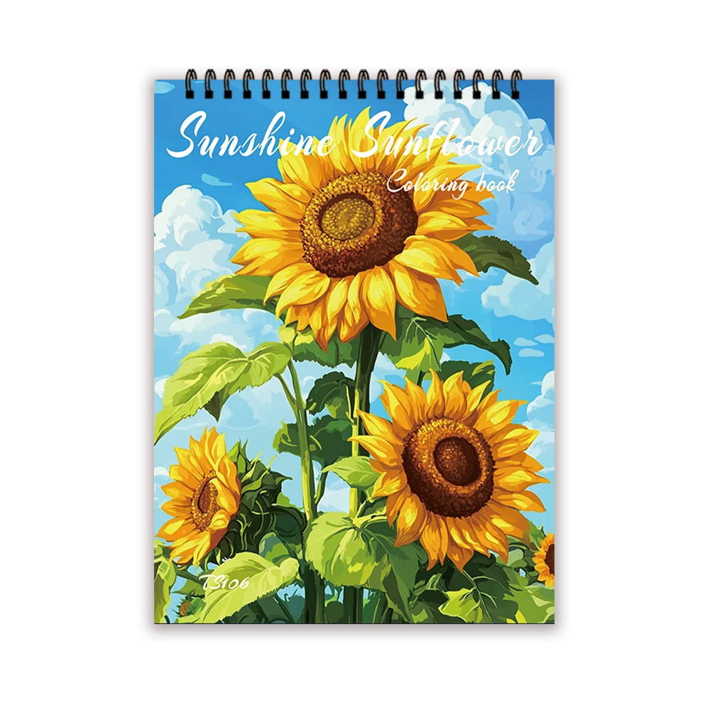 Adult Spiral Coloring Book - 30 Sheets Nature & Floral Themes | 11.2x8.3" Landscape Format | Birthday & Holiday Gift