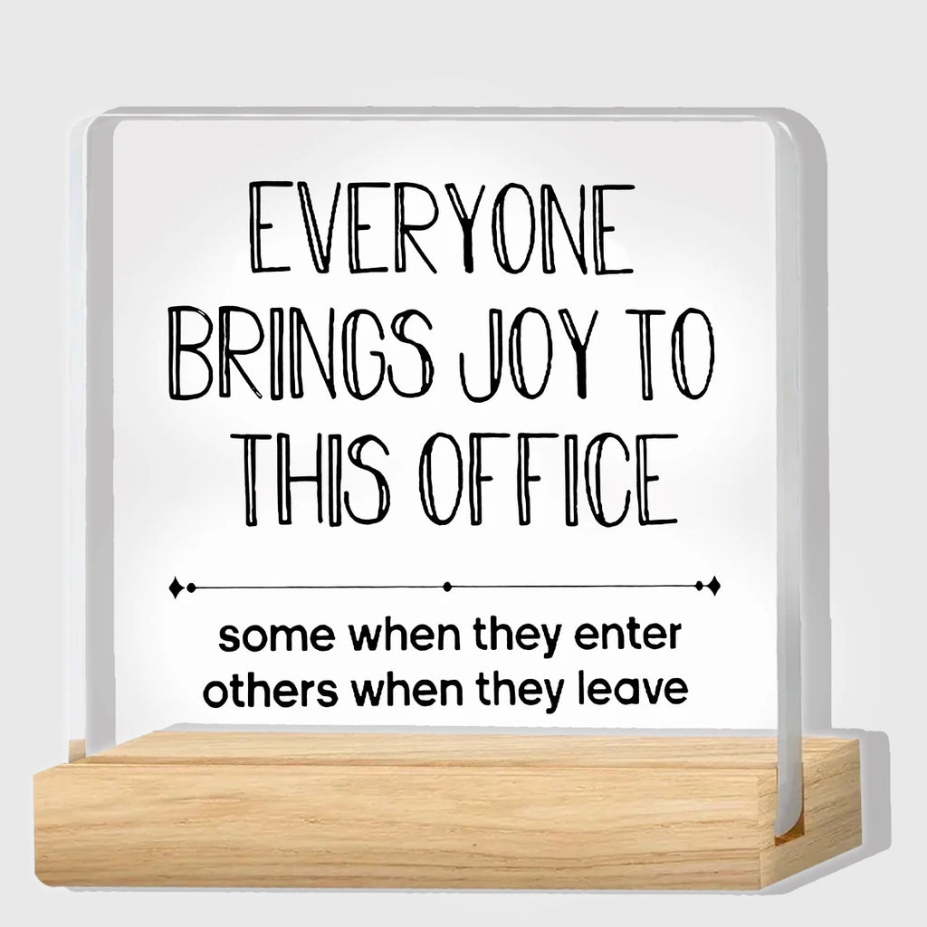 Sarcastic Office Sign - Funny Acrylic Desk Decor for Work Stress Relief & Humor