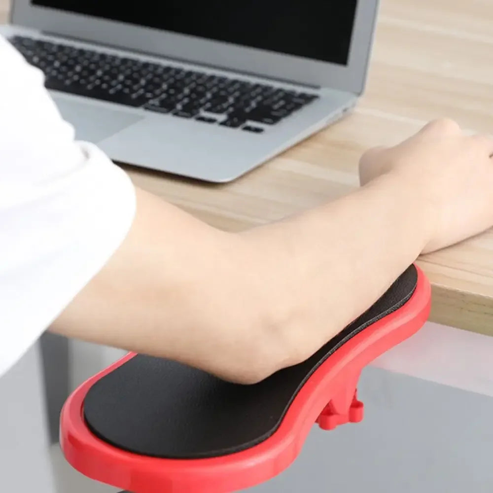 Attachable Desk Armrest & Mouse Pad – Rotatable Wrist Rest with Clamp | Ergonomic Office Accessory