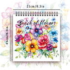 Adult level Spiral Coloring Book - 30 Sheets Floral Designs with Light Shading | 8.3x8.3" | Birthday & Holiday Gift