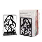 Music-Themed Metal Bookends — Heavy Duty Decorative Book Stoppers for Shelf & Desk