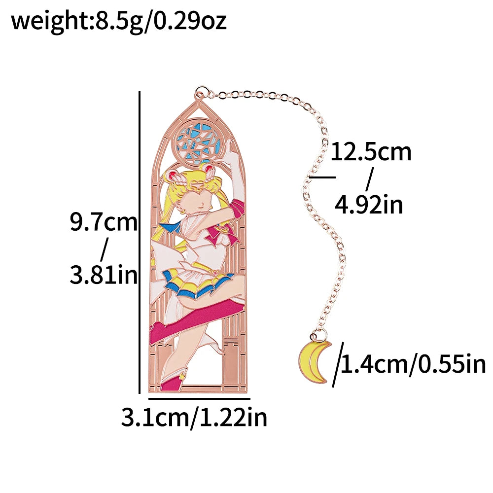 Anime Girl Metal Bookmark - Collectible Character Page Marker