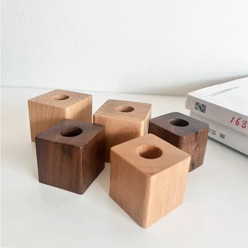 Vintage Wooden Pen Rest - Minimalist Desk Ornament & Fountain Pen Holder