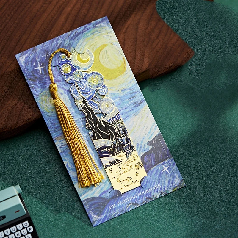 Van Gogh Art Bookmarks | Vintage Metal Bookmarks with Tassel