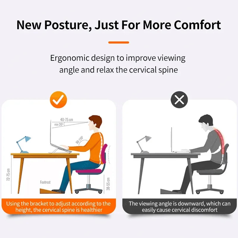 Adjustable Foldable Laptop Stand — Portable Ergonomic Holder for MacBook, iPad & Tablets