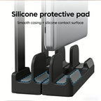 2-in-1 Foldable Laptop Stand & Vertical Storage Rack – Adjustable, Foldable | MacBook, iPad, Tablet & Phone