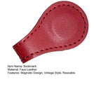 Vintage Leather Magnetic Bookmarks | Sophisticated Page Clips in 5 Classic Colors | Elegant Reading Gift