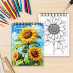 Adult Spiral Coloring Book - 30 Sheets Nature & Floral Themes | 11.2x8.3" Landscape Format | Birthday & Holiday Gift