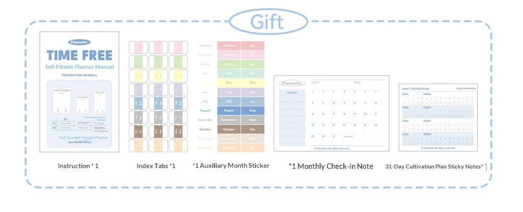 Planwith Undated Self-Fill Annual Planner – A5 / Mini / Week Style | PU Leather Cover, 96 Sheets | Start Anytime