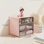 Clear Desktop Storage Box with Lid - Multi-Use Organizer for Desk & Vanity (2 Sizes)
