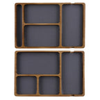 Wooden Desktop Storage Organizer Box with Compartments | Glasses, Phone, Earphones & Sundries | 2 Designs | Home & Office