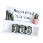 Books Read This Year Counter - Manual Reading Tracker & Shelf Decor for Book Lovers