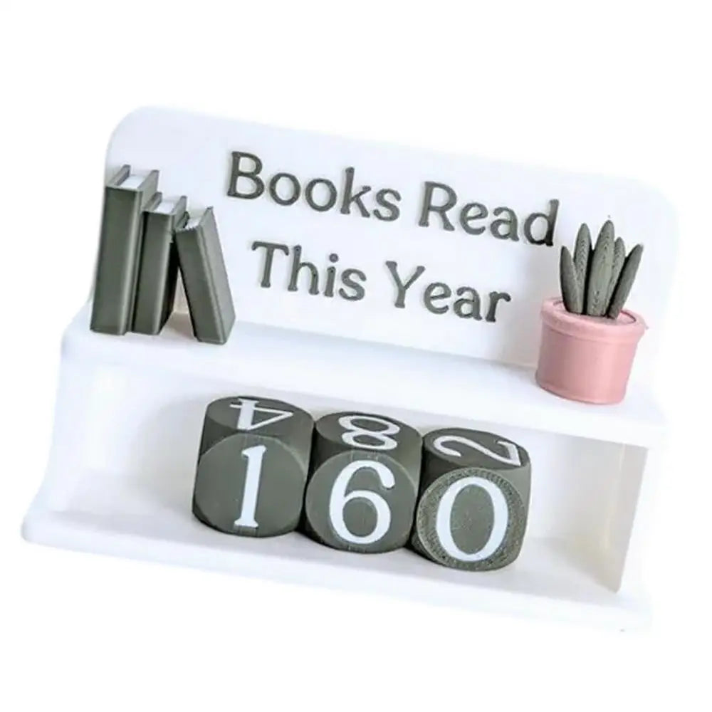 Books Read This Year Counter - Manual Reading Tracker & Shelf Decor for Book Lovers