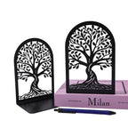 Tree of Life Metal Bookends | Decorative Book Holders for Heavy Books