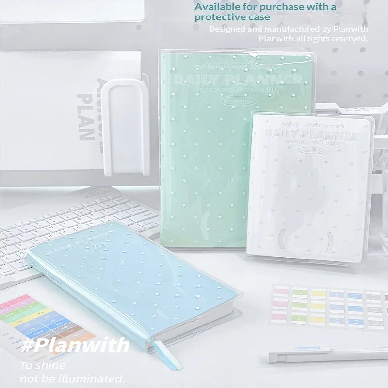 Planwith Undated Self-Fill Annual Planner – A5 / Mini / Week Style | PU Leather Cover, 96 Sheets | Start Anytime