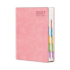 2027 Schedule Notebook – A5 Portable Planner | 365-Day Agenda with Monthly, Weekly & Daily Pages | PU Leather Cover | 6 Colors