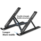 Adjustable Foldable Laptop Stand — Portable Ergonomic Holder for MacBook, iPad & Tablets