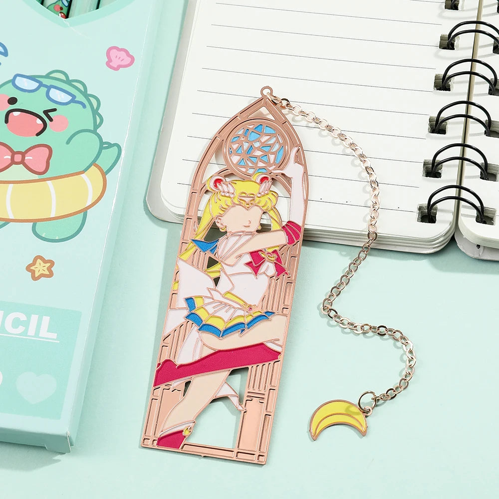 Anime Girl Metal Bookmark - Collectible Character Page Marker