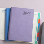 2027 Schedule Notebook – A5 Portable Planner | 365-Day Agenda with Monthly, Weekly & Daily Pages | PU Leather Cover | 6 Colors