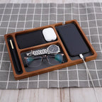 Wooden Desktop Storage Organizer Box with Compartments | Glasses, Phone, Earphones & Sundries | 2 Designs | Home & Office