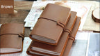 Genuine Leather Refillable Travel Journal - Handmade Retro Notebook with 192 Pages