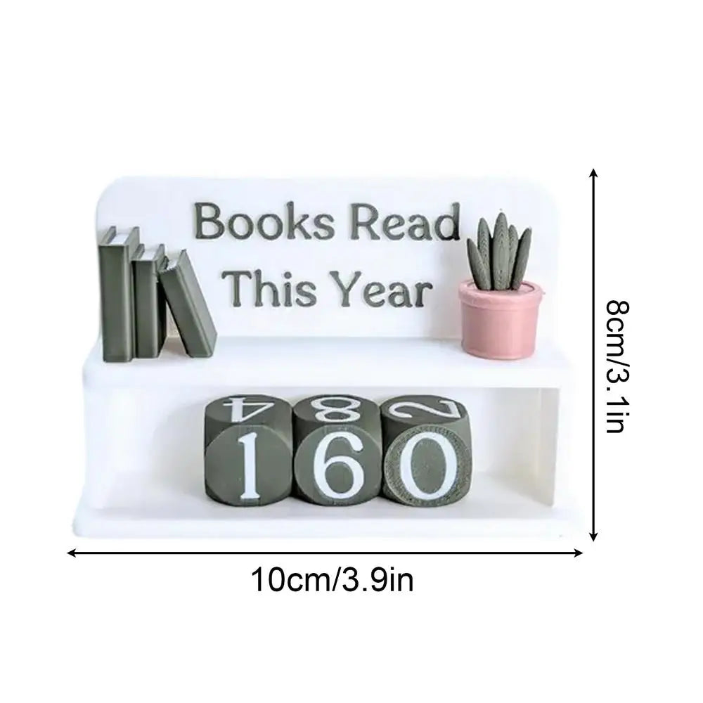 Books Read This Year Counter - Manual Reading Tracker & Shelf Decor for Book Lovers