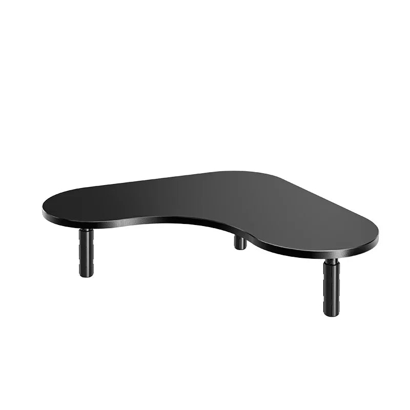 Triangular Corner Desk Riser - Adjustable Height Metal Laptop Stand with Storage