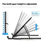 Foldable Laptop Stand – 10-Position Adjustable, Portable ABS Bracket for MacBook, Notebooks & Laptops up to 17" | Black & White