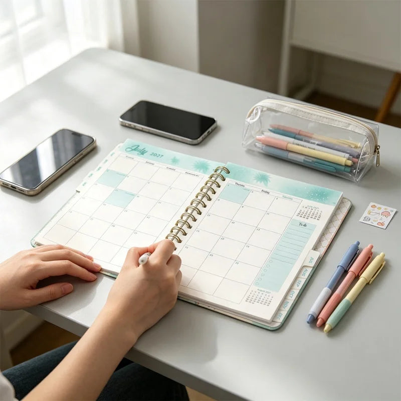 2027 Weekly & Monthly Planner – A5 Spiral Agenda | 100gsm, Monthly Tabs, Inner Pocket | 17 Illustrated Cover Designs