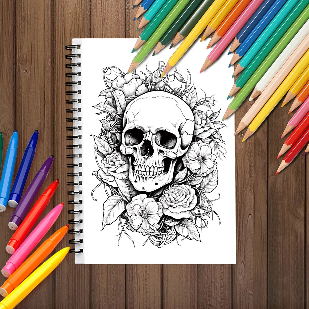Adult Spiral Coloring Book — 30 Sheets, 100gsm Thick Paper, Mixed Themes