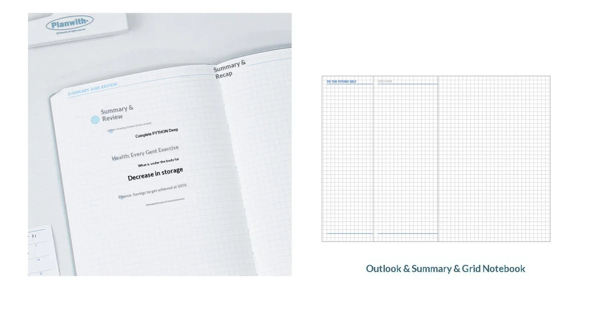 Planwith Undated Self-Fill Annual Planner – A5 / Mini / Week Style | PU Leather Cover, 96 Sheets | Start Anytime