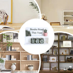 Books Read This Year Counter - Manual Reading Tracker & Shelf Decor for Book Lovers