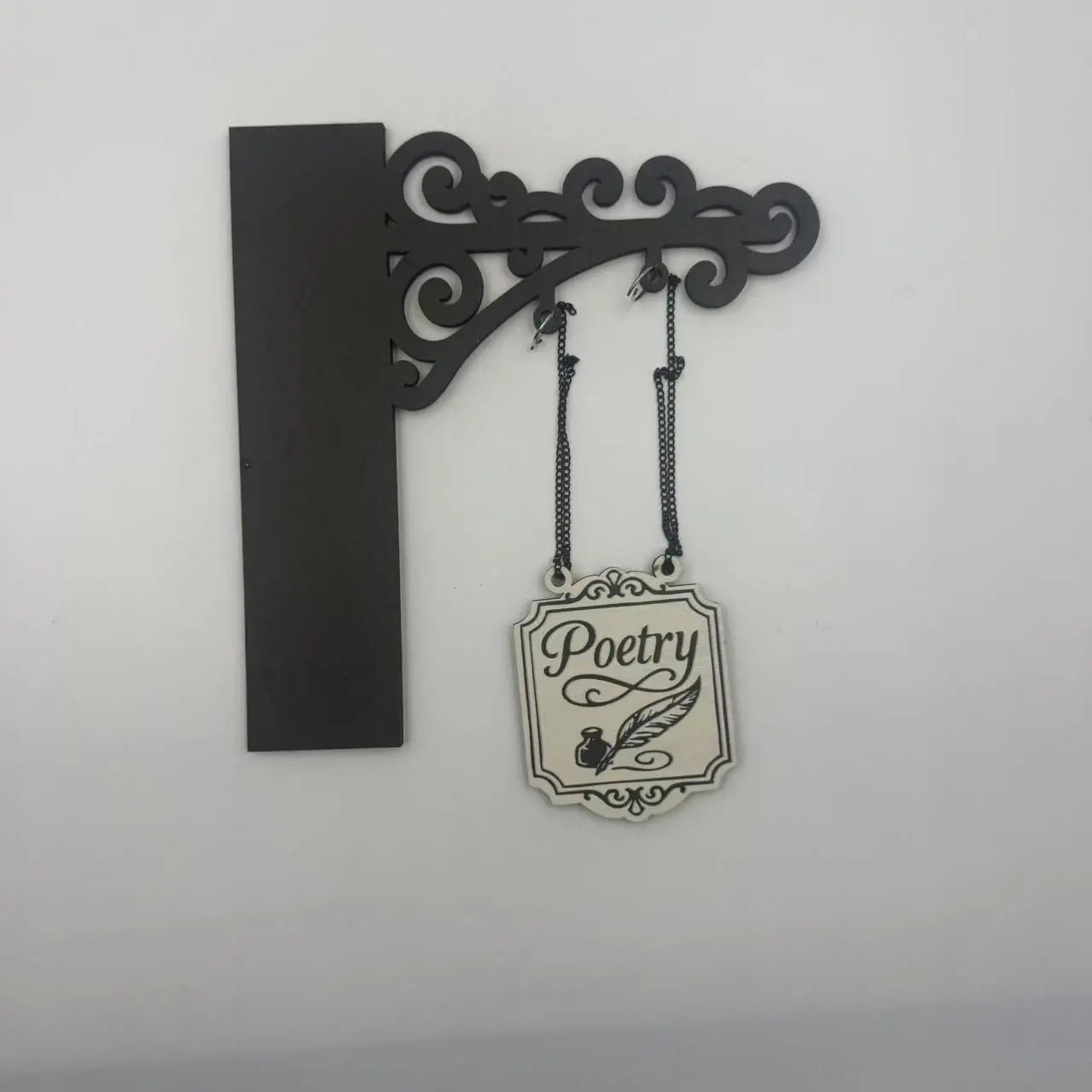 Literary Bookshelf Sign – Hangable Wooden Genre Plaque for Book Lovers | Dark Romance, Poetry & More