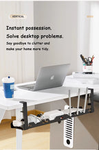 Under-Desk Cable Management Rack — Telescopic Metal Storage Tray, No Drilling Required