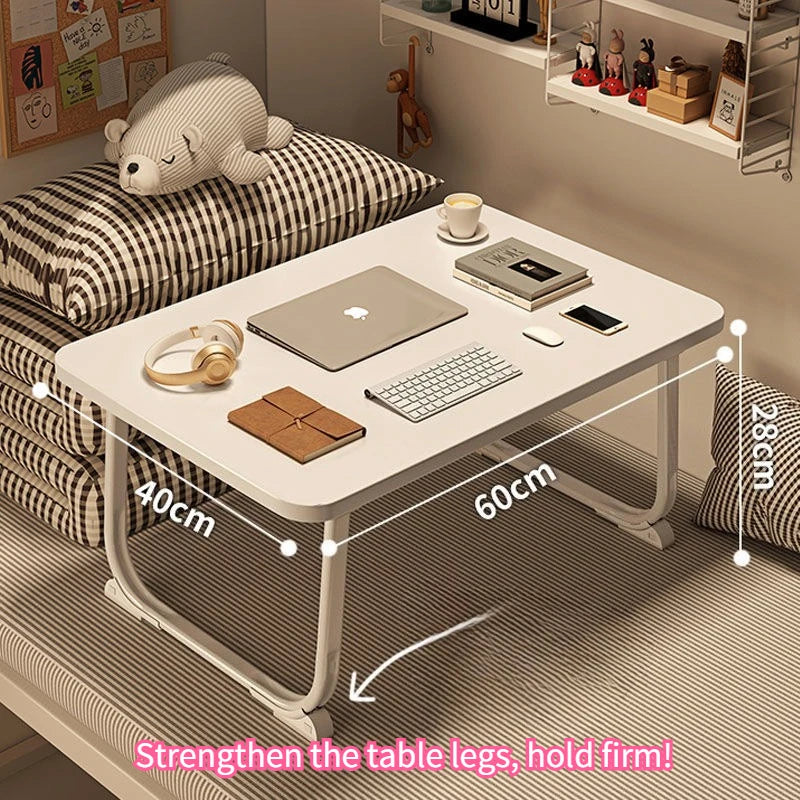 Foldable Bed & Sofa Laptop Table – 60cm | Portable Study Desk with Drawer, Tablet Stand & Cup Holder | Home, Dorm & Bay Window Use
