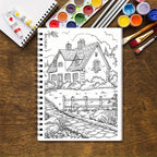 Countryside Scenery Adult Coloring Book — 32 Pages of Peaceful Landscapes for Stress Relief
