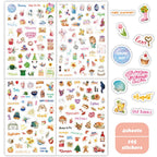 Monthly Calendar Stickers – 4 Sheets, 195 Stickers | Seasonal & Holiday Designs for Planners, Journals & Scrapbooks