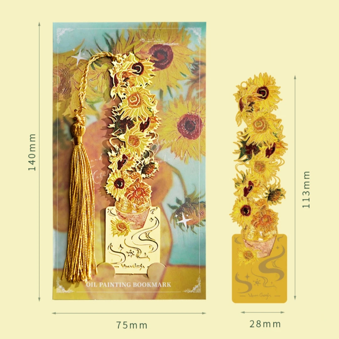 Van Gogh Art Bookmarks | Vintage Metal Bookmarks with Tassel