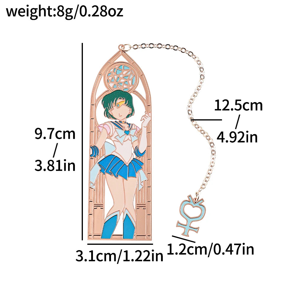 Anime Girl Metal Bookmark - Collectible Character Page Marker