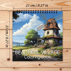Beautiful Village – Adult Coloring Book | 32 Pages of Charming Countryside Scenes
