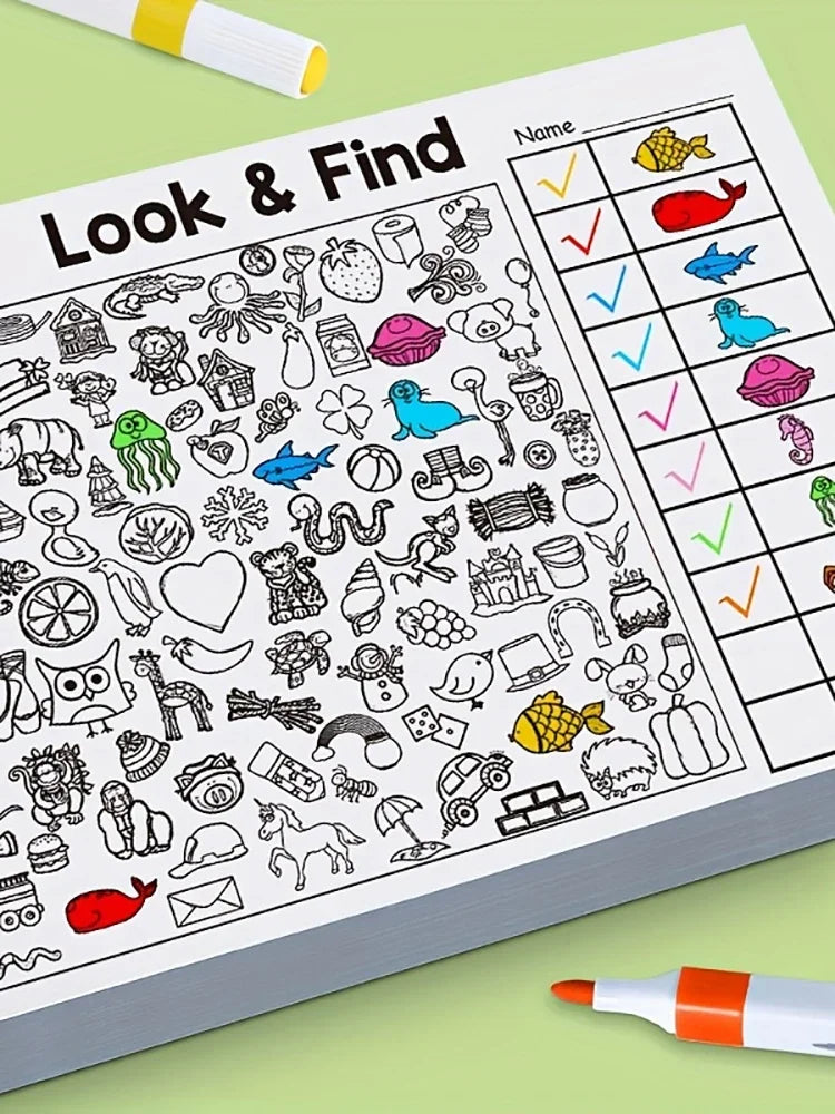 Look & Find Coloring Workbook for Kids — Shapes, Colors & Handwriting Activities, Ages 3–6