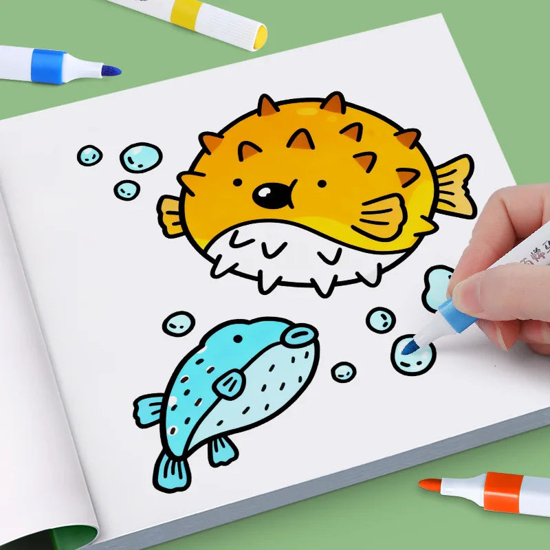 Girls' Fantasy Coloring Book - 24 Pages of Hand-Drawn Illustrations (3 Themes)