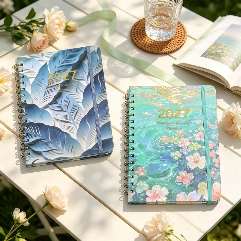 2027 Weekly & Monthly Planner – A5 Spiral Agenda | 100gsm, Monthly Tabs, Inner Pocket | 17 Illustrated Cover Designs