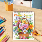 Adult Spiral Coloring Book - 30 Sheets Nature & Floral Themes | 11.2x8.3" Landscape Format | Birthday & Holiday Gift